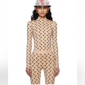 Tan all over moon print top